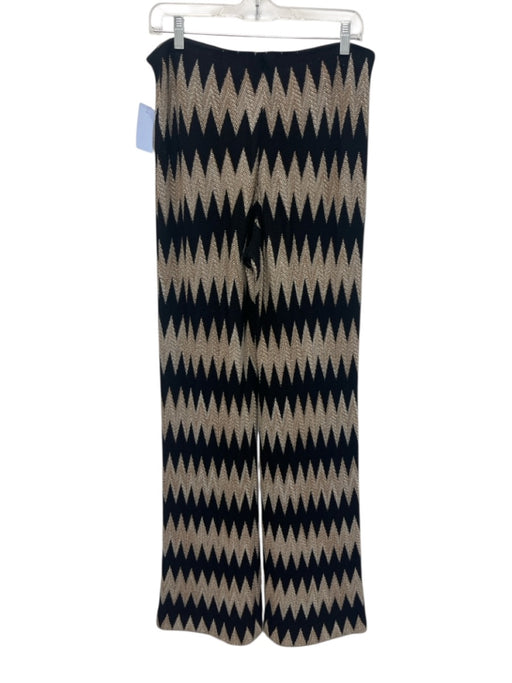 Missoni Size 48 Black, Tan & White No Fabric Tag Elastic Waist Zig Zag Pants Black, Tan & White / 48