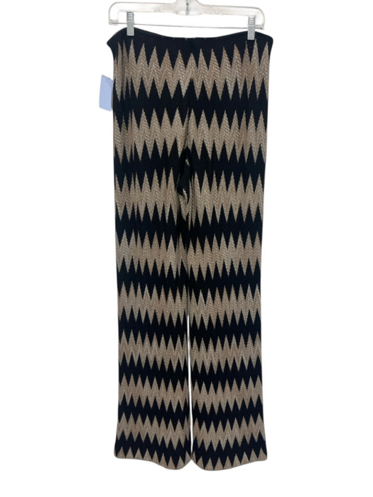 Missoni Size 48 Black, Tan & White No Fabric Tag Elastic Waist Zig Zag Pants Black, Tan & White / 48