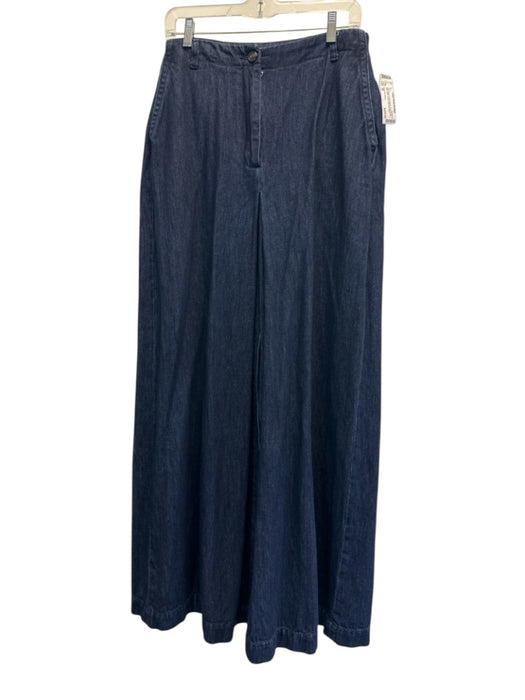 Dries Van Noten Size 42 Dark Wash Cotton Denim Zip & Button Belt Loops Skirt Dark Wash / 42