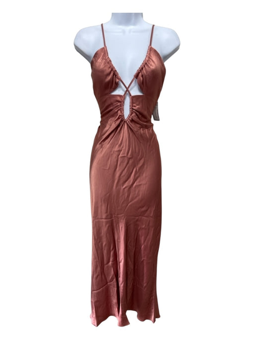 Shona Joy Size 8 Pink Lenzing Blend Spaghetti Strap front keyhole Back Zip Dress Pink / 8