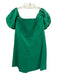 A.L.C. Size 8 Green Linen & Polyamide Short Puff Sleeve Pintuck Detail Dress Green / 8