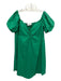 A.L.C. Size 8 Green Linen & Polyamide Short Puff Sleeve Pintuck Detail Dress Green / 8