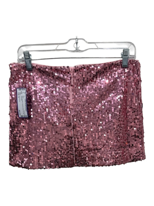 Reformation Size 4 Pink Polyester Sequined Back Zip Mini Skirt Pink / 4
