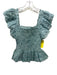 Love The Label Size Medium Light Blue Cotton Cap Ruffle Sleeve Top Light Blue / Medium