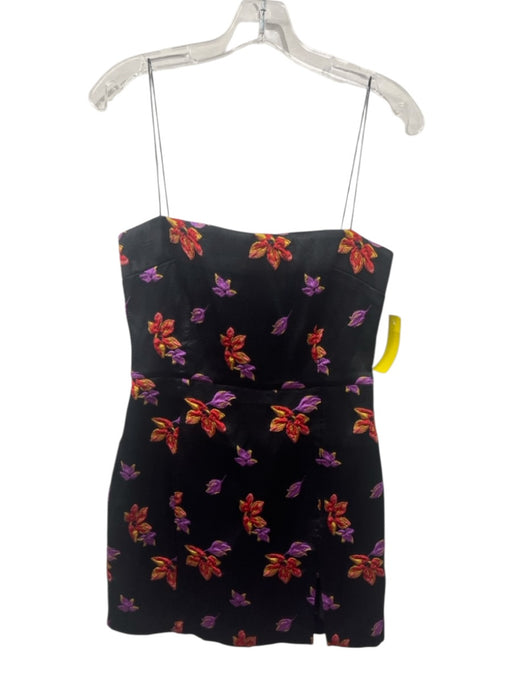 Bec & Bridge Size 6 Black, Red, Yellow Polyester Spaghetti Strap Floral Dress Black, Red, Yellow / 6