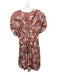 A.L.C. Size 4 Orange, Red, Purple Cotton Cap Sleeve Abstract Print Dress Orange, Red, Purple / 4