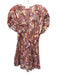 A.L.C. Size 4 Orange, Red, Purple Cotton Cap Sleeve Abstract Print Dress Orange, Red, Purple / 4