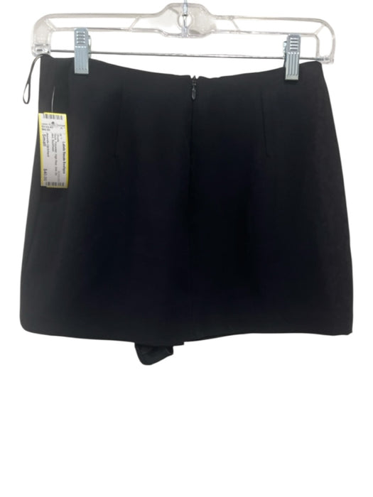 Amanda Uprichard Size Small Black Polyester High Rise Side Slit Mini Shorts Black / Small