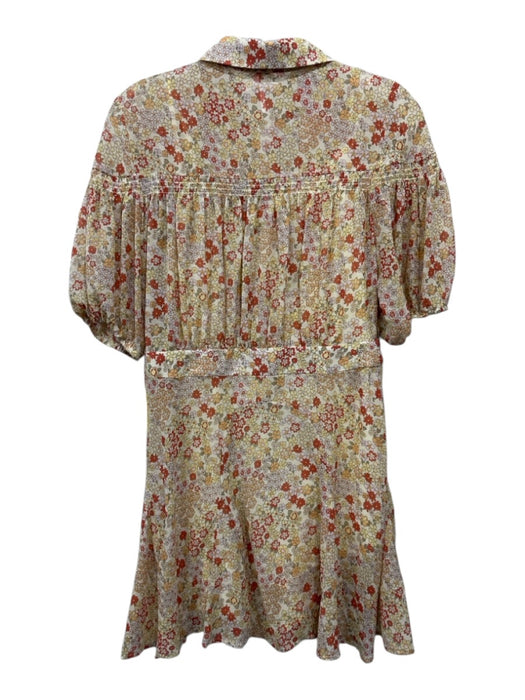 Free People Size S Yellow, Red & Multi Polyester floral print Short Sleeve Dress Yellow, Red & Multi / S