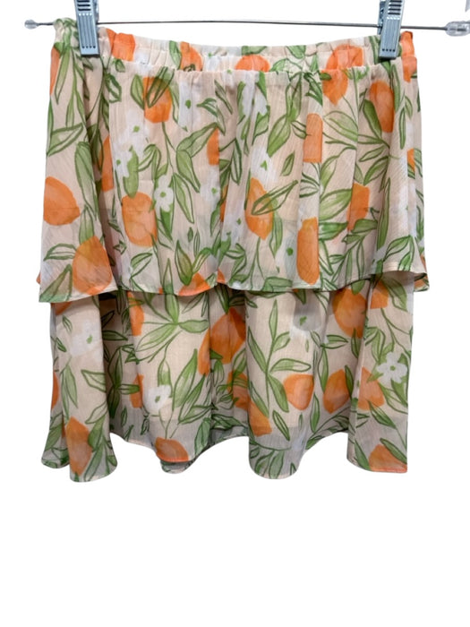 Sadie & Sage Size M Beige, Green, Orange Polyester Mini Oranges Skirt Set Beige, Green, Orange / M