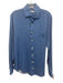 Peter Millar Size M Blue & White Cotton All Over Print Men's Long Sleeve Shirt Blue & White / M