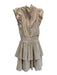 Cleobella Size XS Beige Cream Cotton Eyelet Lace Flutter Cap Sleeve Dress Beige Cream / XS