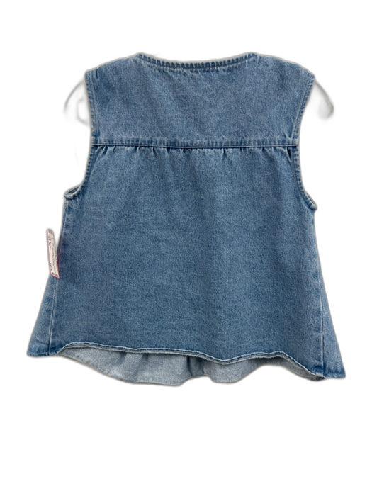 Mare Mare Size XS Blue Cotton Denim Sleeveless Gathered Detail Babydoll Wide Top Blue / XS