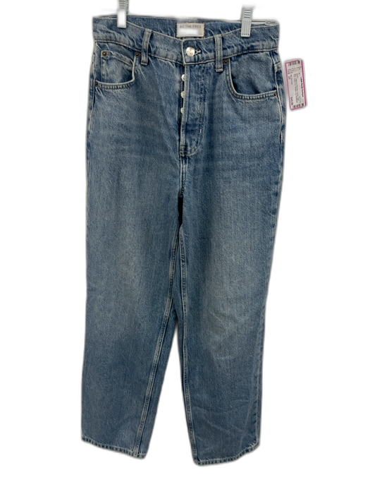 We The Free Size 25 Blue Cotton & Polyester Denim High Rise Button Fly Jeans Blue / 25