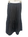 Ganni Size 38 Black Cotton Elastic Waist Tiered Midi Skirt Black / 38