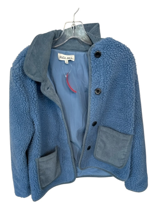 Alex Mill Size S Cornflower Blue Recycled Polyester Fuzzy Long Sleeve Coat Cornflower Blue / S