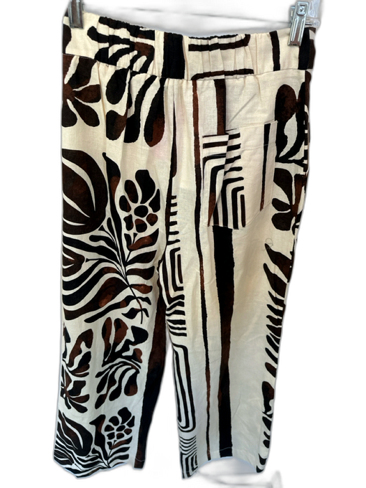 Mango Size S Tan & brown Cotton High Waist Lines Wide Leg Pants Tan & brown / S