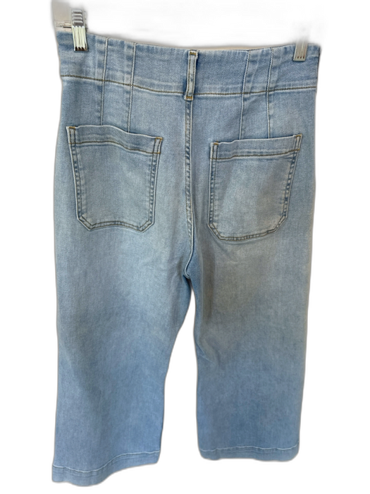 Maeve Size 27P Light Wash Cotton Blend High Waist Wide Leg Jeans Light Wash / 27P