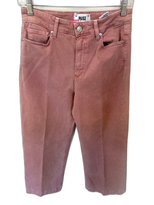 Paige Size 28 Mauve Cotton Blend High Waist Wide Leg Jeans Mauve / 28
