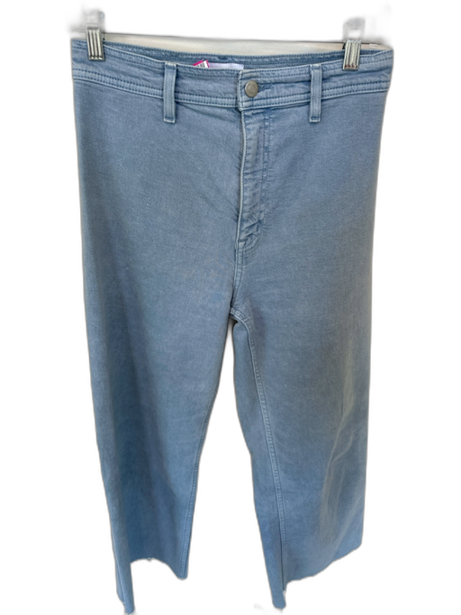 Pistola Size 26 Slate Blue Cotton Blend High Waist Wide Leg Raw Hem Jeans Slate Blue / 26