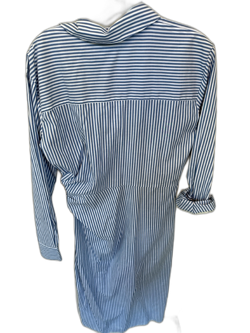 Veronica Beard Size 6 Blue & White Cotton Long Sleeve Striped Twist Dress Blue & White / 6