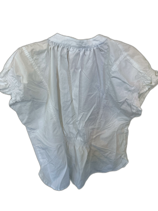Pilcro Size M White Cotton Cap Sleeve V Neck Top White / M
