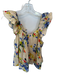 The Great Size 1/S Tan & blue Cotton Flowers Top Tan & blue / 1/S