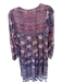 Matta Size S Purple & Red Cotton Long Balloon Sleeve Floral Block Print Dress Purple & Red / S