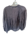 Matta Size XS Navy Cotton Blend Long Balloon Sleeve Pleat Detail V Neck Top Navy / XS