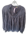 Matta Size XS Navy Cotton Blend Long Balloon Sleeve Pleat Detail V Neck Top Navy / XS
