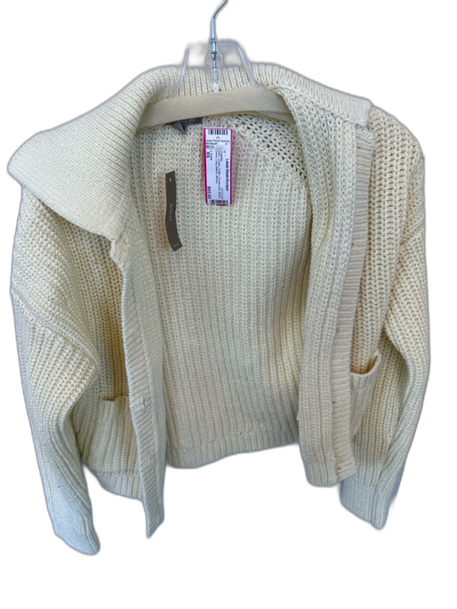 J. Crew Size XS Cream Cotton Chunky Knit Button Down Long Sleeve Sweater Cream / XS