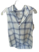 Frank & Eileen Size XS White & Blue Cotton Sleeveless Grid Button Down Top White & Blue / XS