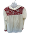 Maison Hotel Size S Cream & Red Cotton Embroidered Long Sleeve Button Down Top Cream & Red / S
