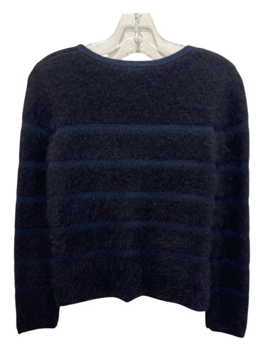 Maje Size S Navy Viscose & Nylon Long Sleeve Hook & Eye Fur Cardigan Navy / S