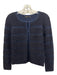 Maje Size S Navy Viscose & Nylon Long Sleeve Hook & Eye Fur Cardigan Navy / S