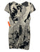 Etro Size 42 Beige & Black Acetate Blend Floral Short Cap Sleeve Back Zip Dress Beige & Black / 42