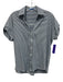 J. McLaughlin Size XS Navy & white Cotton Short Cuff Sleeve Stripes Collar Top Navy & white / XS