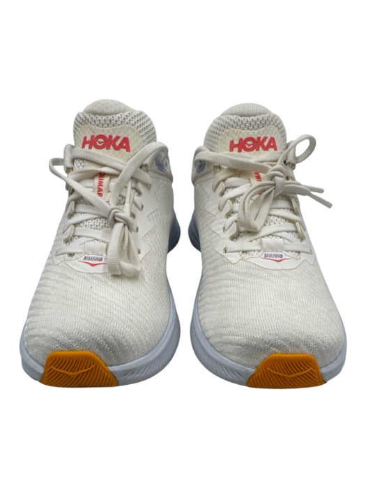 Hoka Shoe Size 7.5 White, Pink & Orange Textile Logo Color Block Sneakers White, Pink & Orange / 7.5