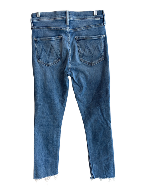 Mother Size 28 Light Wash Cotton Mid Rise Raw Hem Zip Fly Skinny Jeans Light Wash / 28