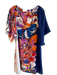 Maeve Size S Multi 100% Silk Round Neck Floral Abstract Flutter Cap Sleeve Dress Multi / S