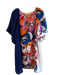 Maeve Size S Multi 100% Silk Round Neck Floral Abstract Flutter Cap Sleeve Dress Multi / S