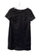 Theory Size P Black Linen Blend Short Sleeve Round Neck Below Knee Align Dress Black / P