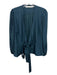Marie Oliver Size M Dark Teal Silk Long Sleeve Solid Wrap Belted Top Dark Teal / M