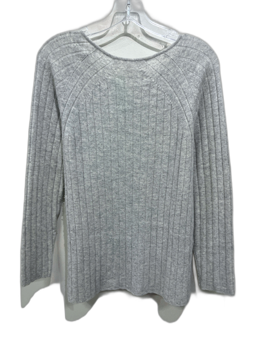 Nordstrom Collection Size M Light Gray Cashmere Heathered Ribbed Knit Sweater Light Gray / M