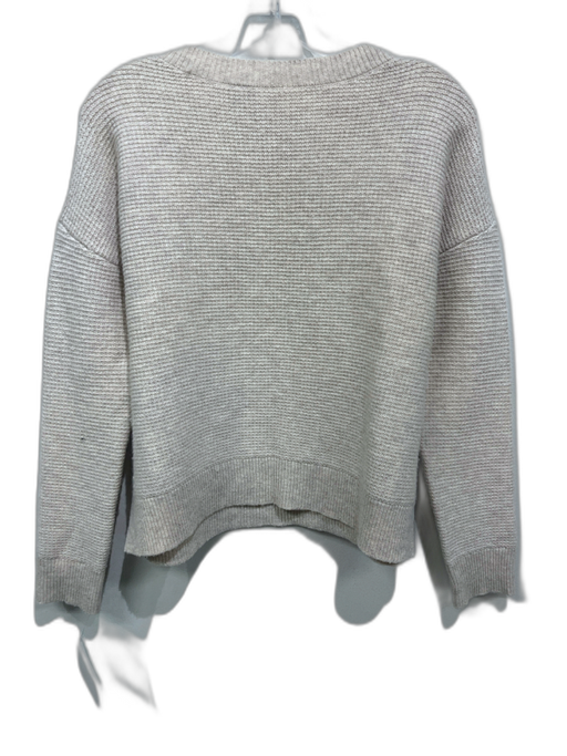 Theory Size S Oatmeal Beige Wool Blend Waffle Round Neck Sweater Oatmeal Beige / S