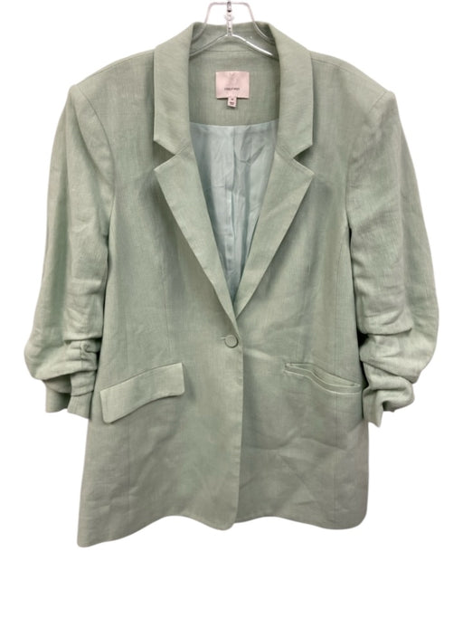Cinq a Sept Size 14 Light Green Linen & Cotton Blazer Belt Inc Short Set Light Green / 14