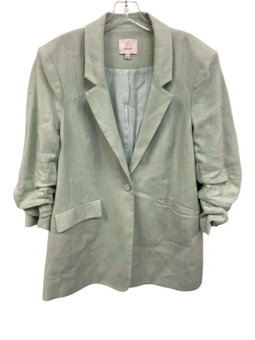 Cinq a Sept Size 14 Light Green Linen & Cotton Blazer Belt Inc Short Set Light Green / 14