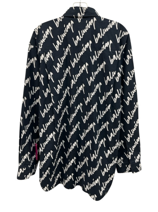 Balenciaga Size 42 Cotton Cotton Long Sleeve Logo Oversized Top Cotton / 42