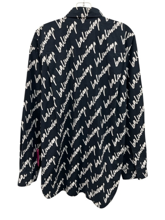 Balenciaga Size 42 Cotton Cotton Long Sleeve Logo Oversized Top Cotton / 42