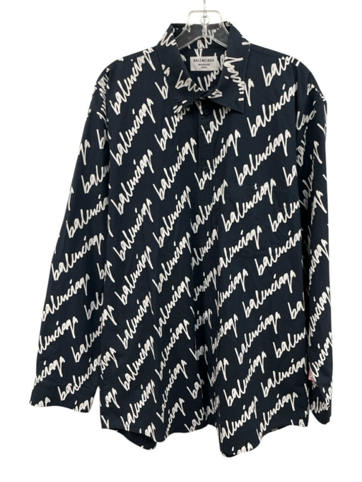 Balenciaga Size 42 Cotton Cotton Long Sleeve Logo Oversized Top Cotton / 42